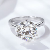 Platinum-Plated 5 Carat  Moissanite Solitaire Ring