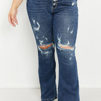 Judy Blue Ophelia Full Size Mid-Rise Destroyed Flare Jeans