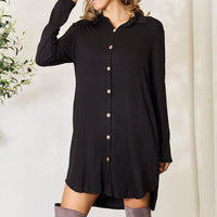 Celeste Full Size Button Down Shirt Dress