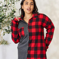 Heimish Full Size Plaid Button Down Shacket