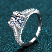 Stylish Moissanite Sterling Silver Ring