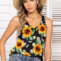 Floral Scoop Neck Tank Top