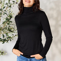 BOMBOM Turtleneck Long Sleeve Blouse