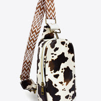 Printed PU Leather Sling Bag