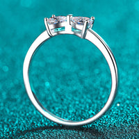 Moissanite Bow Rhodium-Plated Ring