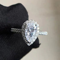 Moissanite Teardrop Cluster Ring