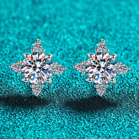 Four Leaf Clover 2 Carat Moissanite Stud Earrings