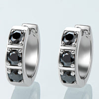 Inlaid Moissanite Huggie Earrings