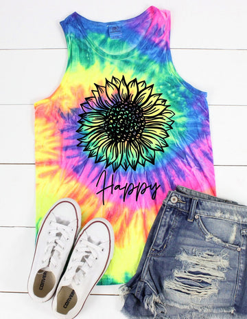 Happy Sunflower neon tank TANK