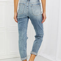 Judy Blue Malia Full Size Mid Rise Boyfriend Jeans