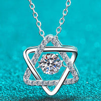 Moissanite Rhodium-Plated Chain-Link Necklace