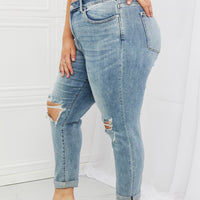 Judy Blue Malia Full Size Mid Rise Boyfriend Jeans