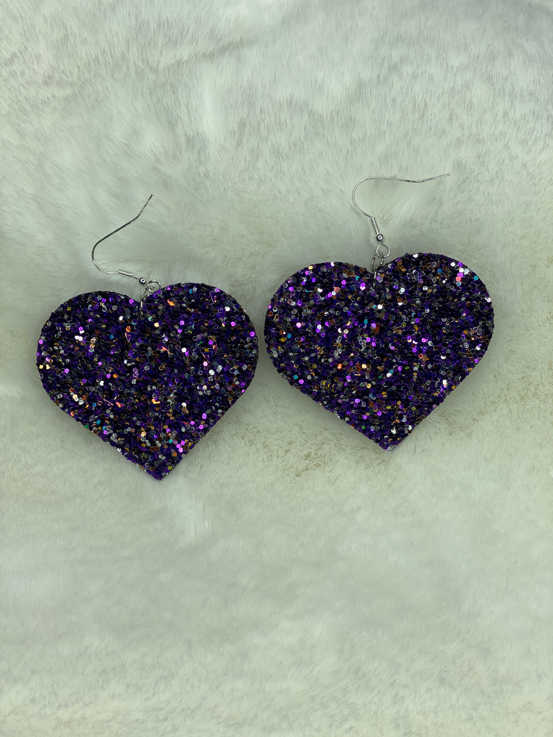 BlackPurple glitter hearts