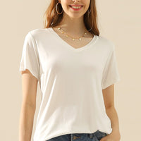 Ninexis Full Size V-Neck Short Sleeve T-Shirt