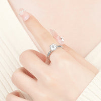 1 Carat Moissanite Adjustable 6-Prong Ring