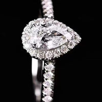 Moissanite Teardrop Cluster Ring