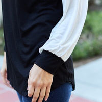 Celeste Design Full Size Color Contrast Long Sleeve Top