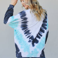Sew In Love Full Size Tie-Dye Side Slit Sweatshirt