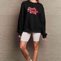 Simply Love Full Size DECK THE HALLS Graphic Sweatshirt