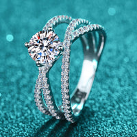 1 Carat Moissanite Crisscross Ring