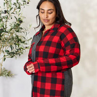 Heimish Full Size Plaid Button Down Shacket