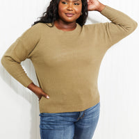 Zenana Bundled Up Full Size Round Neck Sweater