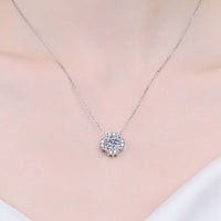 Geometric Moissanite Pendant Chain Necklace