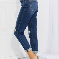 VERVET Full Size Distressed Cropped Jeans with Pockets