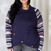 Celeste Full Size Buttoned Striped Long Sleeve Top