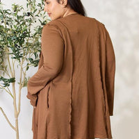 Culture Code Full Size Open Front Long Sleeve Cardigan