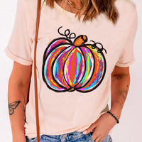 Pumpkin Graphic Round Neck T-Shirt