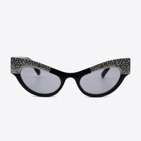 UV400 Rhinestone Trim Cat-Eye Sunglasses