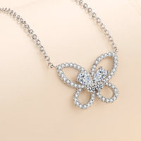 Moissanite Butterfly Pendant Necklace