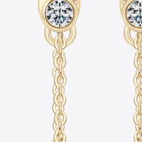 Inlaid Moissanite Chain Earrings