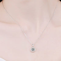 Chance to Charm 1 Carat Moissanite Round Pendant Chain Necklace