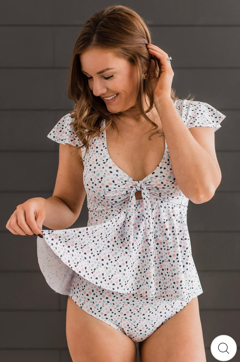 Beachside Beauty Peplum Tankini top