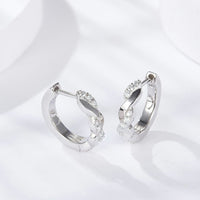 Moissanite Twisted Platinum-Plated Earrings