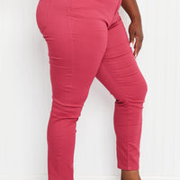 Zenana Walk the Line Full Size High Rise Skinny Jeans in Rose