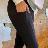 Black Anchored Pocket leggings