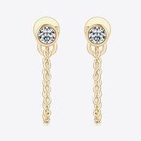 Inlaid Moissanite Chain Earrings