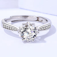 1 Carat Moissanite Adjustable 6-Prong Ring
