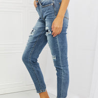 Judy Blue Dahlia Full Size Distressed Patch Jeans