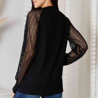 Double Take Round Neck Raglan Sleeve Blouse