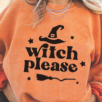 WITCH PLEASE Graphic Dropped Shoulder Sweatshirt