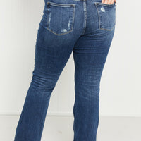 Judy Blue Ophelia Full Size Mid-Rise Destroyed Flare Jeans