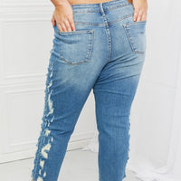 Judy Blue Laila Full Size Straight Leg Distressed Jeans