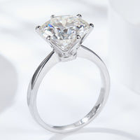 Platinum-Plated 5 Carat  Moissanite Solitaire Ring