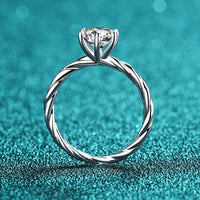 1 Carat Moissanite 6-Prong Twisted Ring