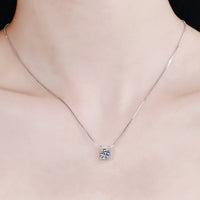 1 Carat Moissanite 925 Sterling Silver Chain Necklace