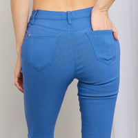 YMI Jeanswear Kate Hyper-Stretch Full Size Mid-Rise Skinny Jeans in Electric Blue